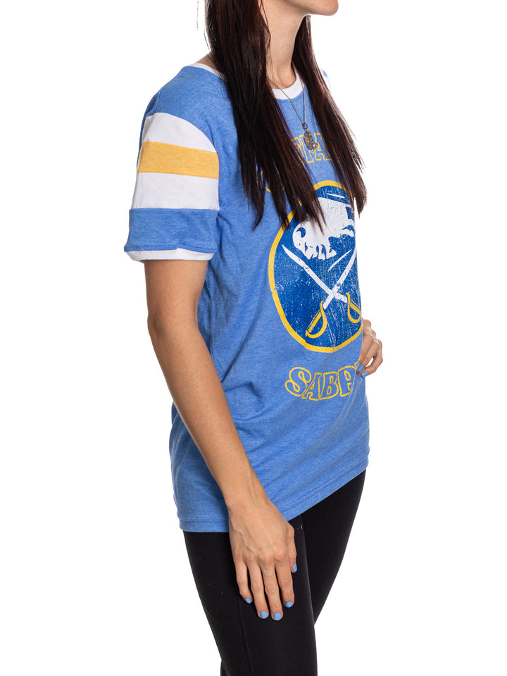 Buffalo Sabres Ladies Loose Fit Varsity Style Retro Lounge T-Shirt