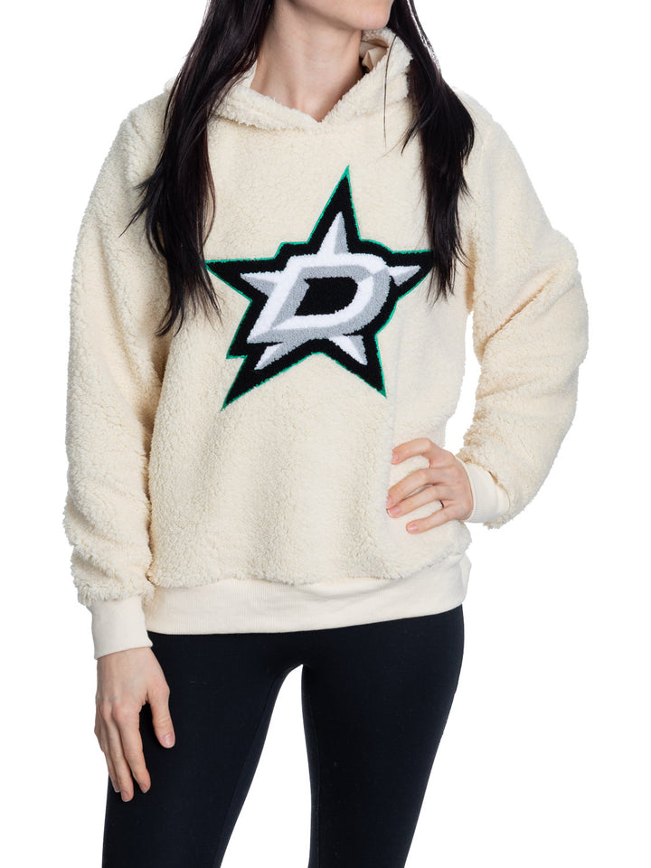 Dallas Stars Ladies Sherpa Hoodie with Premium Chenille Logo