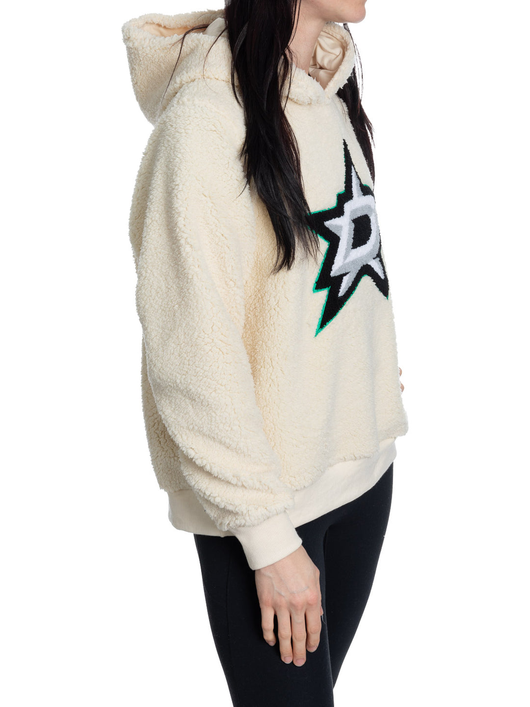 Dallas Stars Ladies Sherpa Hoodie with Premium Chenille Logo