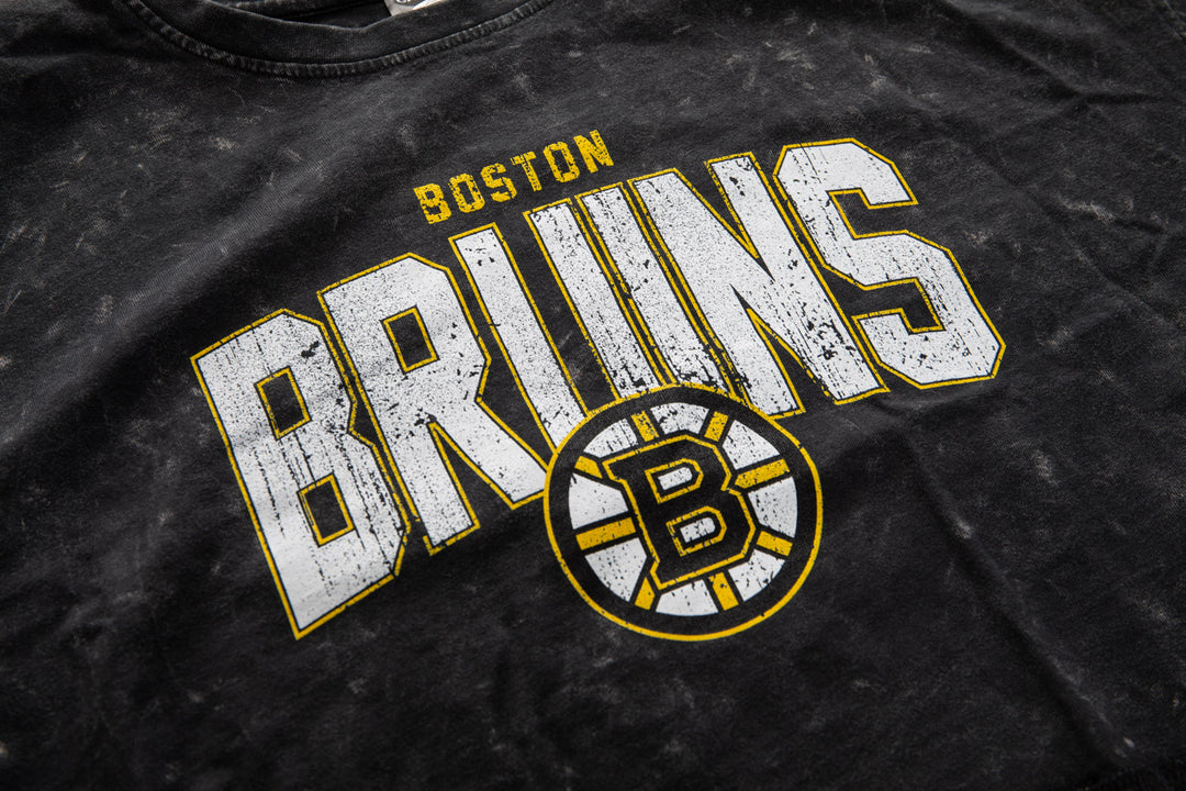 Boston Bruins Acid Wash Crop Top