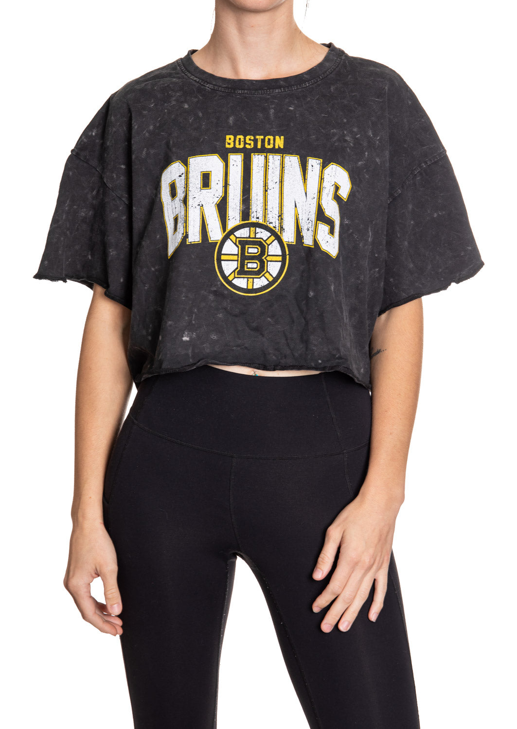 Boston Bruins Acid Wash Crop Top