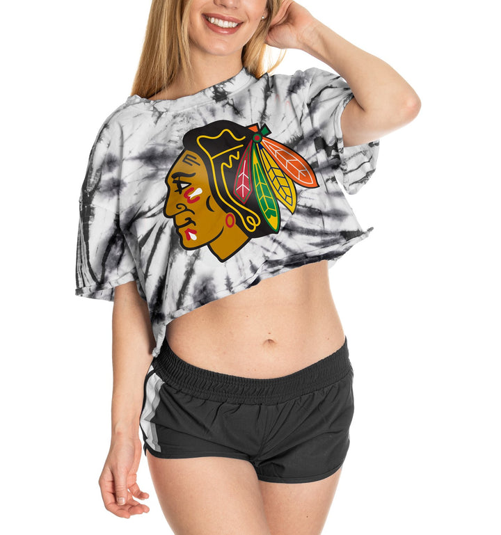 Chicago Blackhawks Tie Dye Crop Top for Women