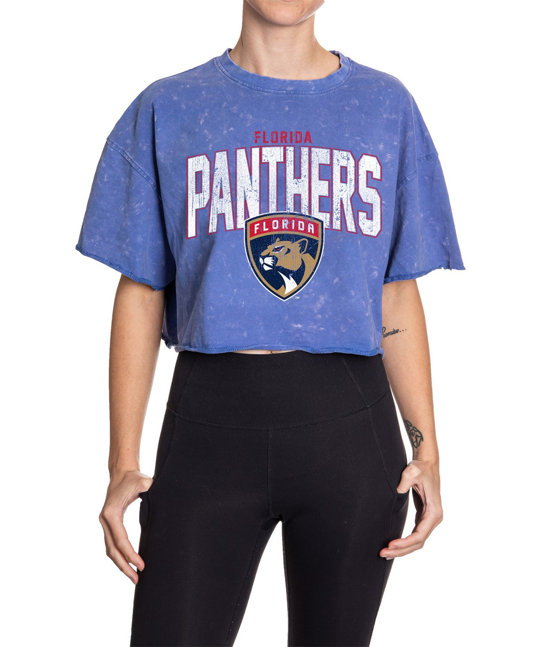 Florida Panthers Acid Wash Crop Top