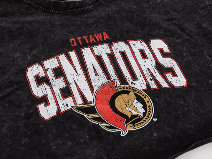 Ottawa Senators Acid Wash Crop Top