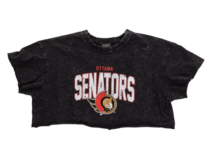 Ottawa Senators Acid Wash Crop Top