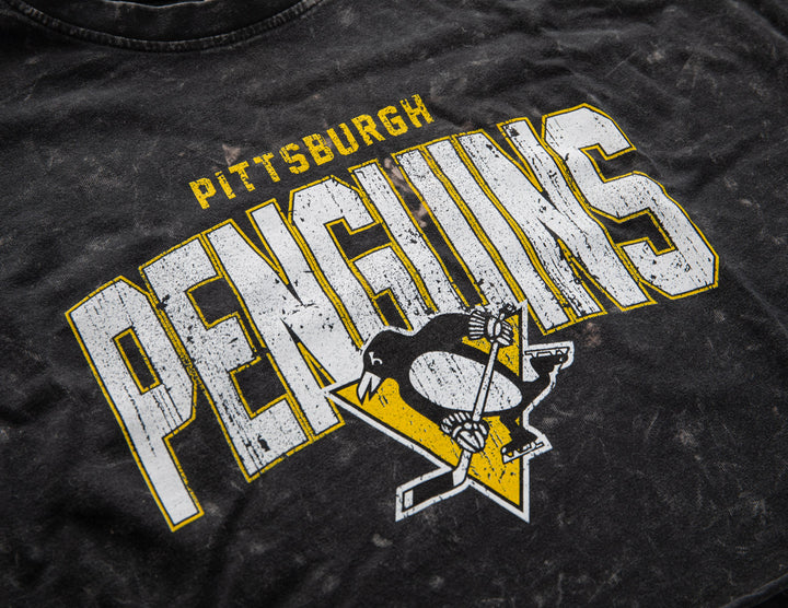 Pittsburgh Penguins Acid Wash Crop Top