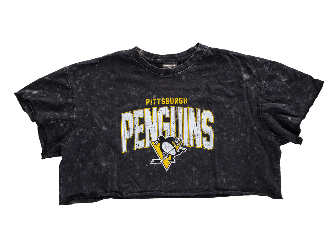 Pittsburgh Penguins Acid Wash Crop Top