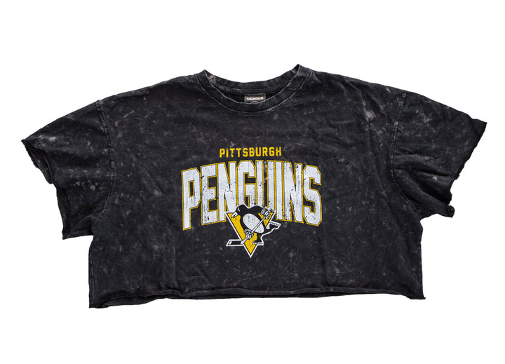 Pittsburgh Penguins Acid Wash Crop Top
