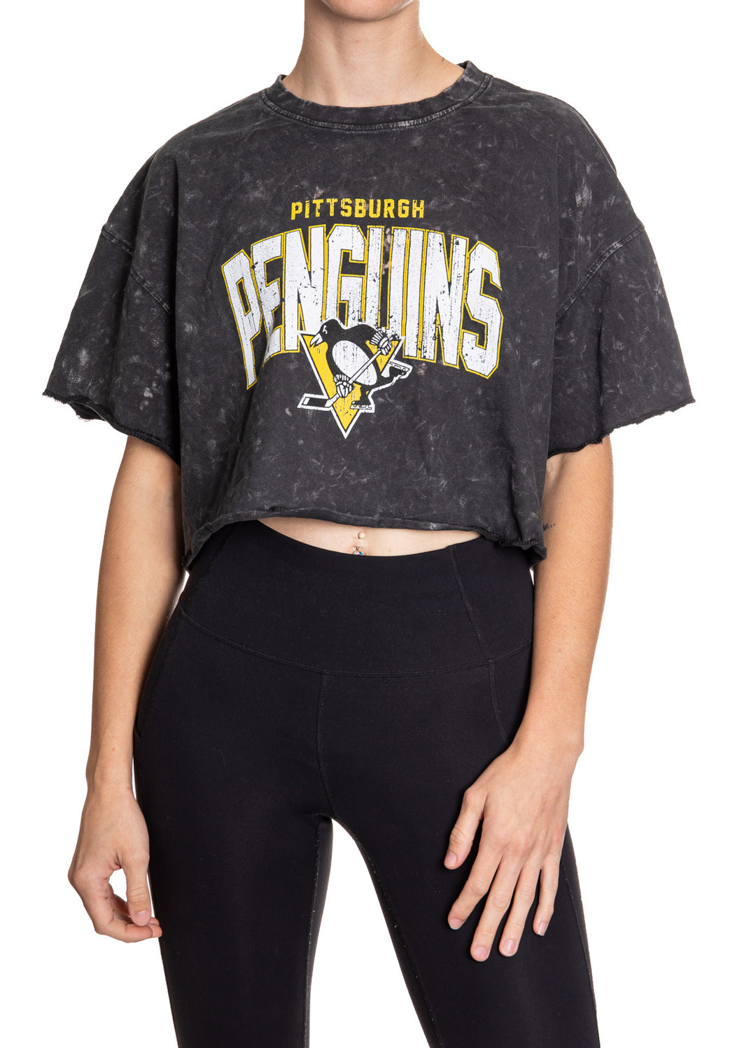 Pittsburgh Penguins Acid Wash Crop Top