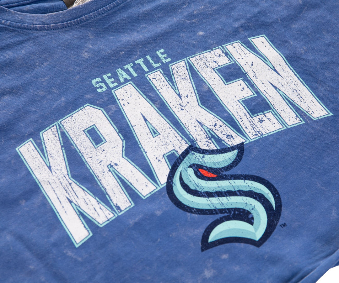 Seattle Kraken Acid Wash Crop Top