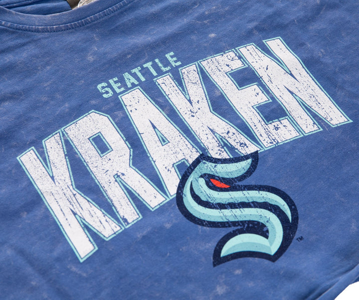 Seattle Kraken Acid Wash Crop Top