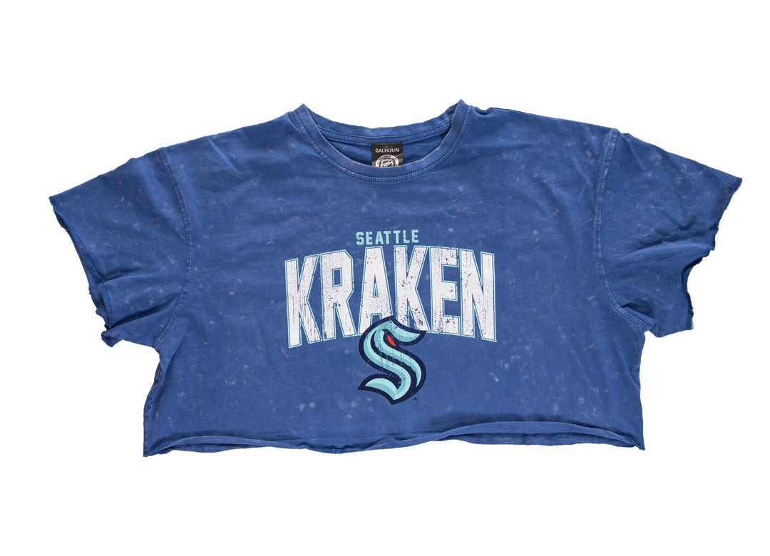 Seattle Kraken Acid Wash Crop Top