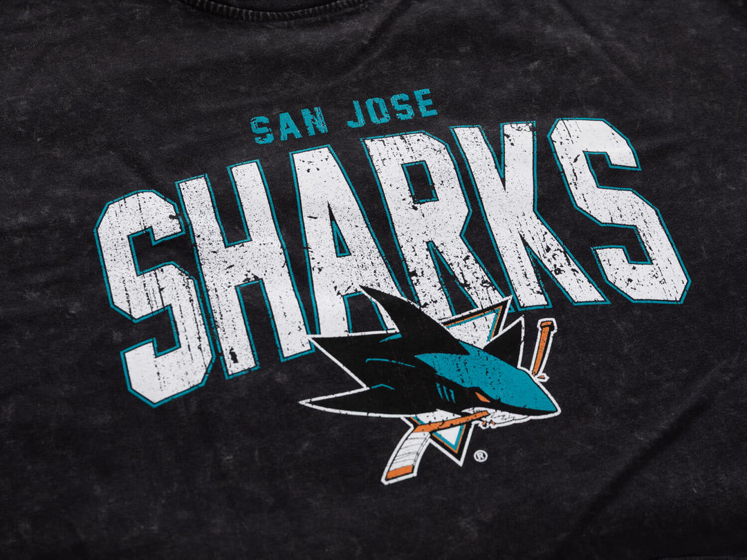 San Jose Sharks Acid Wash Crop Top