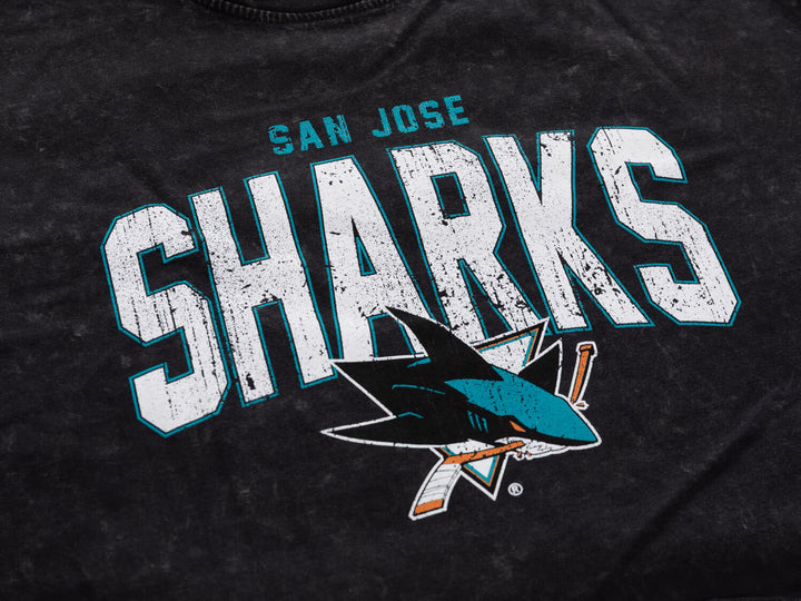 San Jose Sharks Acid Wash Crop Top