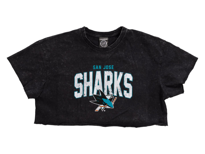 San Jose Sharks Acid Wash Crop Top