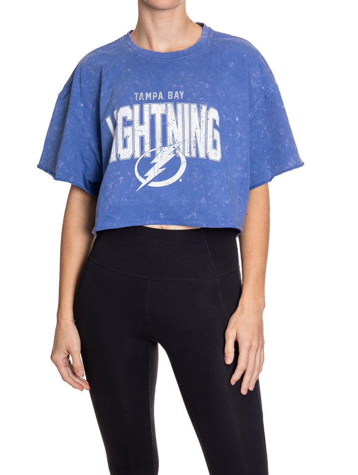 Tampa Bay Lightning Acid Wash Crop Top