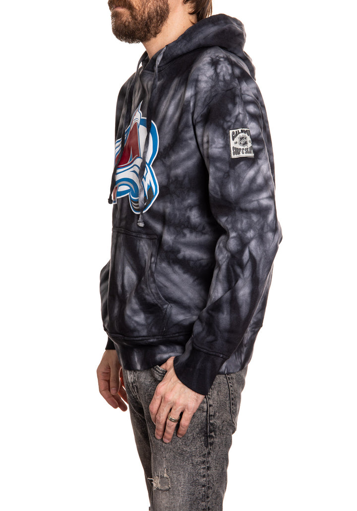Official NHL licensed Colorado Avalanche Spiral Tie Dye hoodie