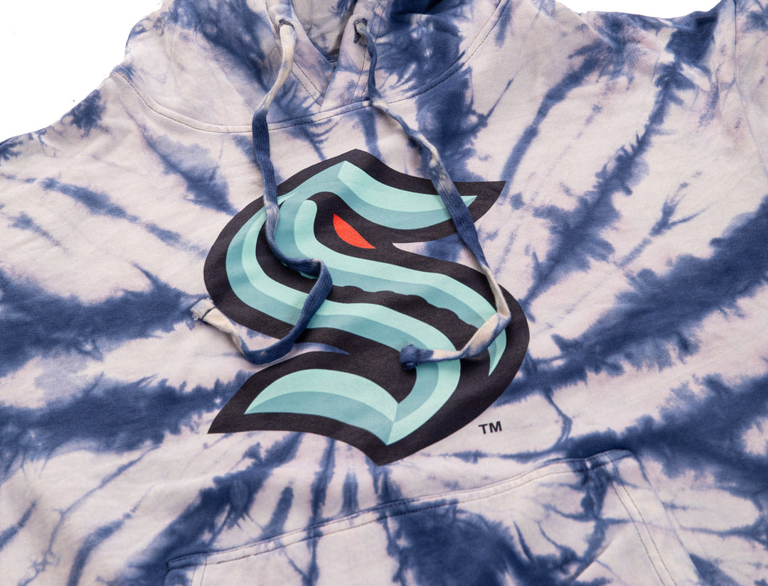 Official NHL licensed Seattle Kraken Spiral Tie Dye hoodie