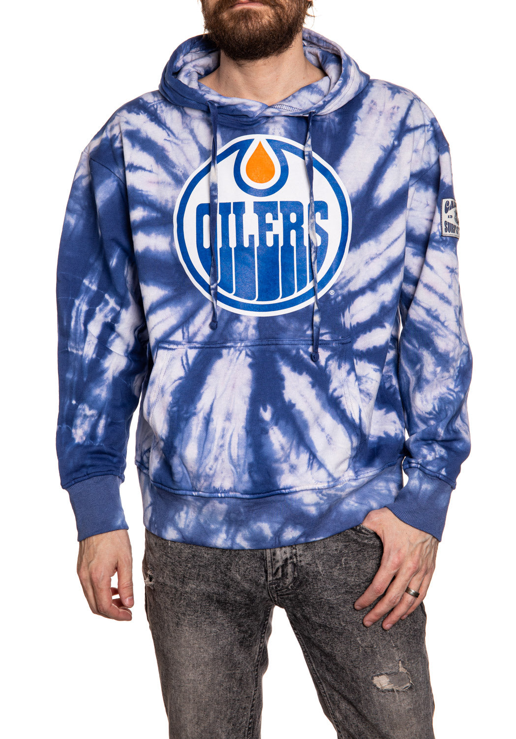Official NHL licensed Edmonton Oilers Spiral Tie Dye hoodie