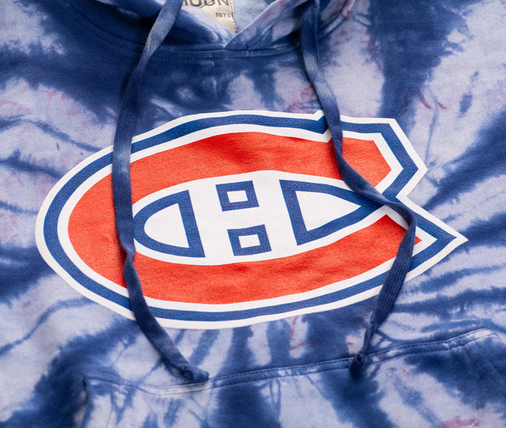 Official NHL licensed Montreal Canadiens Spiral Tie Dye hoodie