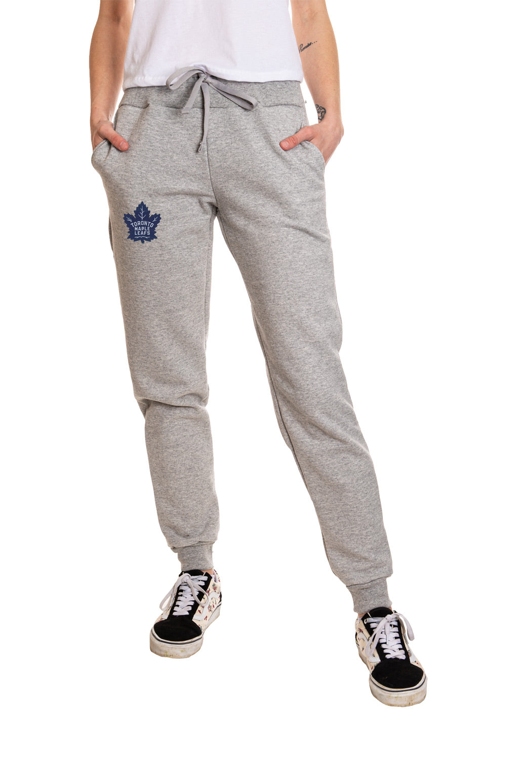 NHL licensed Toronto Maple Leafs Women's oxford cuffed joggers