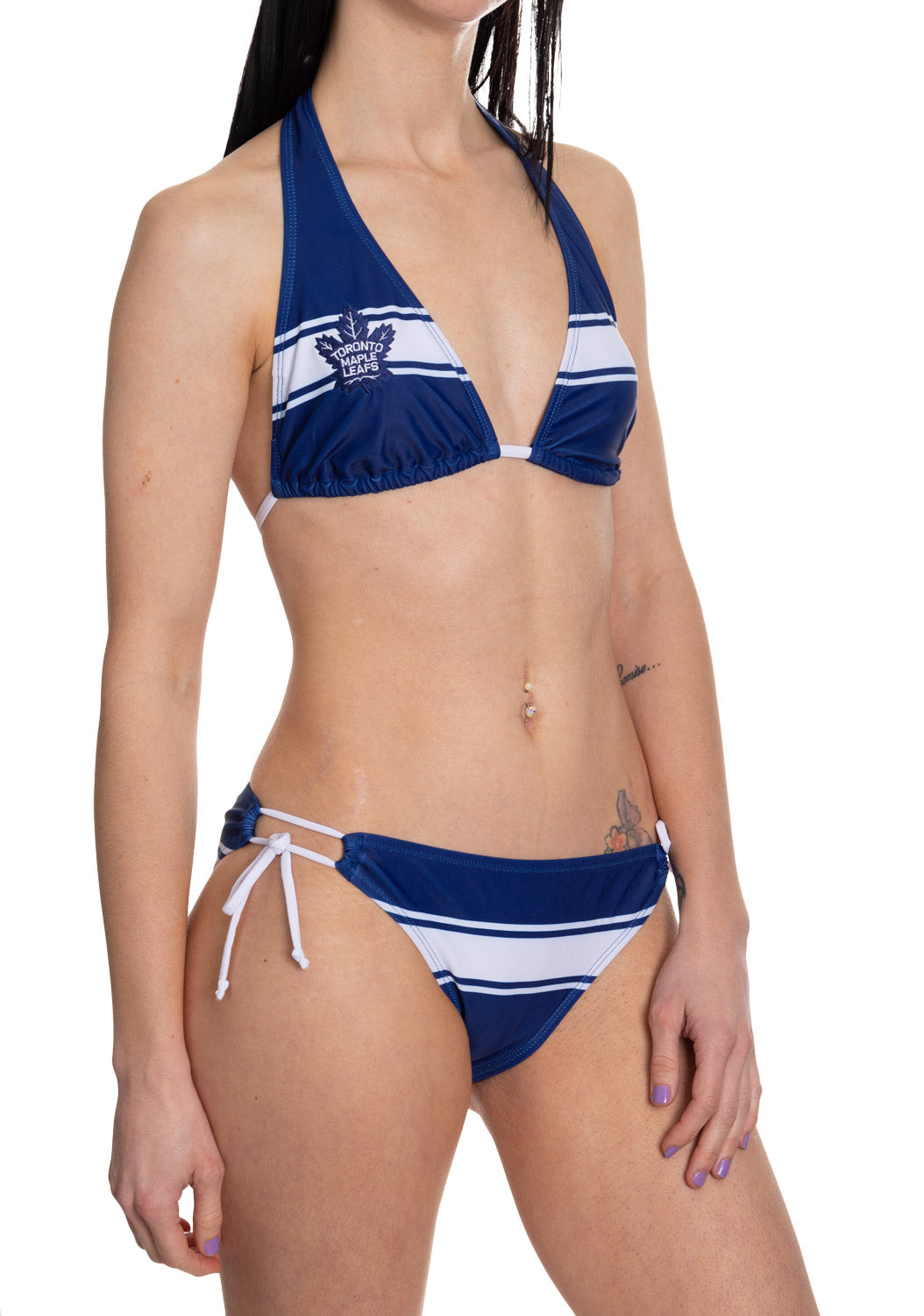 Toronto Maple Leafs Striped Halter Top Bikini