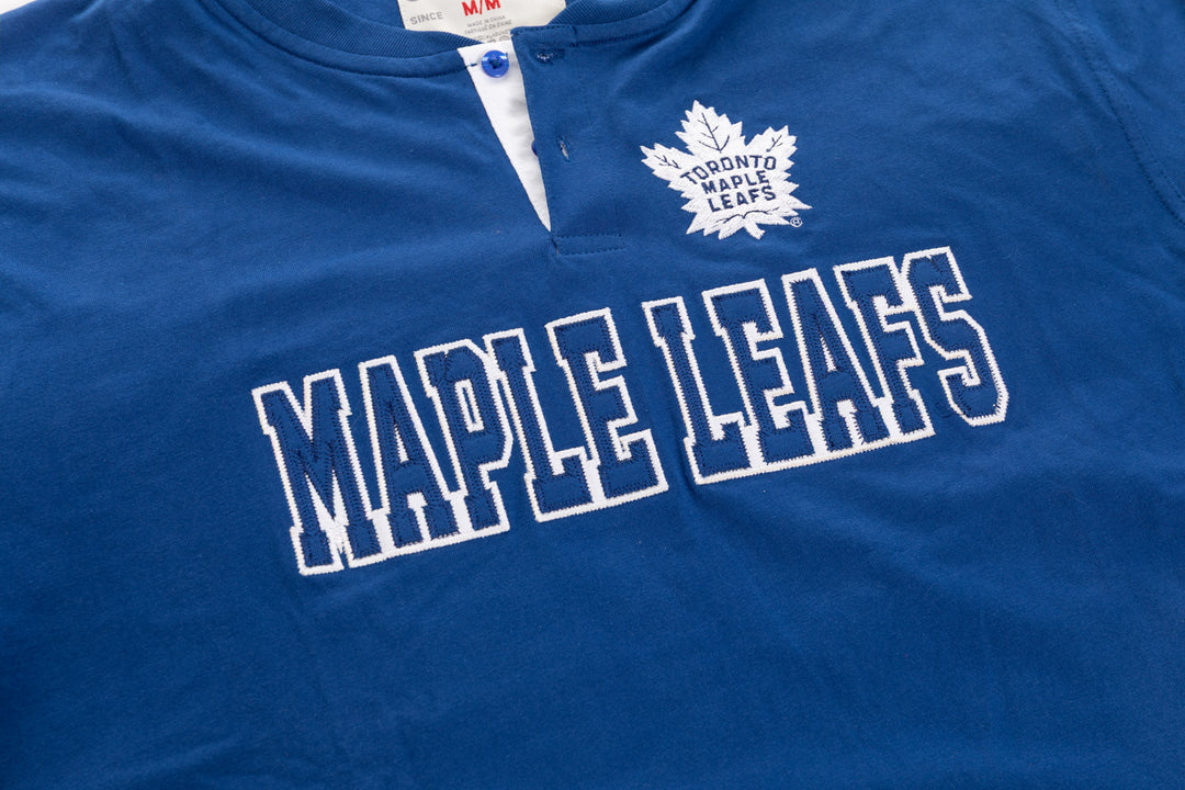 Official Licensed NHL Toronto Maple Leafs Long Sleeve Henley - Presale