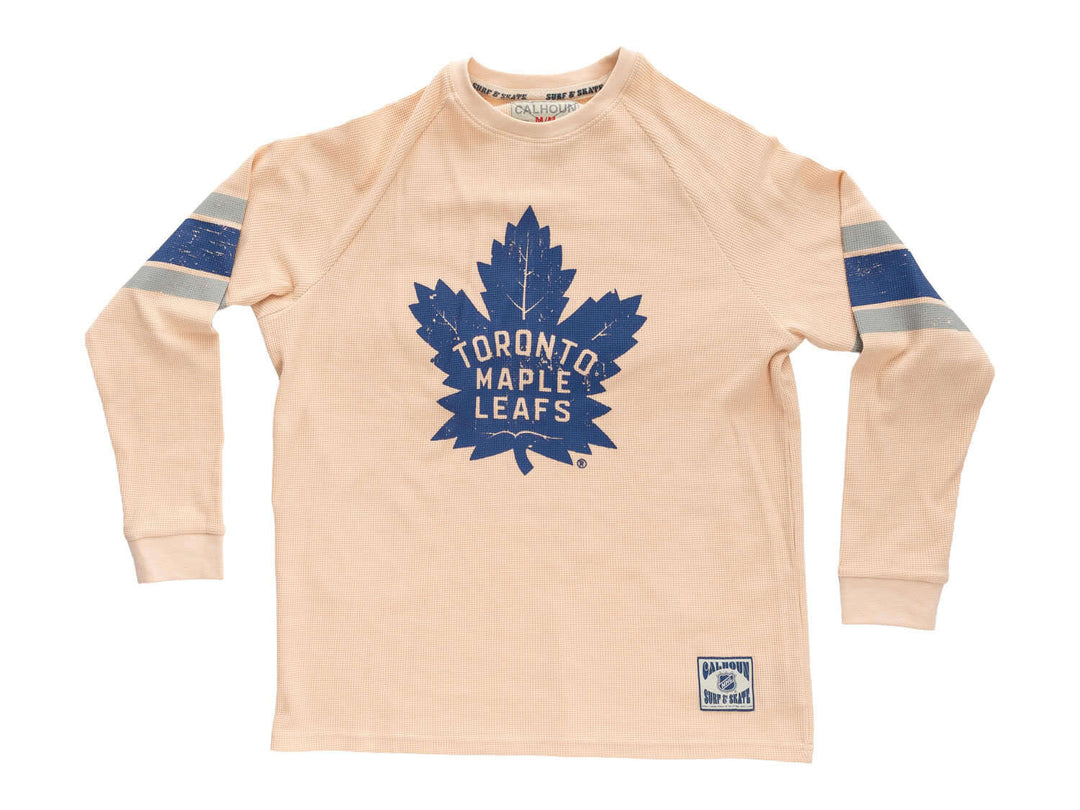 Official Licensed NHL Toronto Maple Leafs Long Sleeve Waffle Crewneck