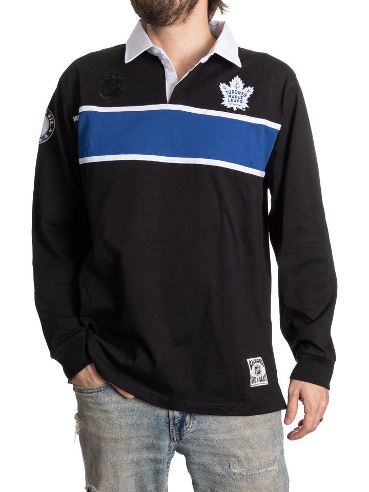 Official NHL Licensed Toronto Maple Leafs Rugby Shirt Blackout Edition--PreSale