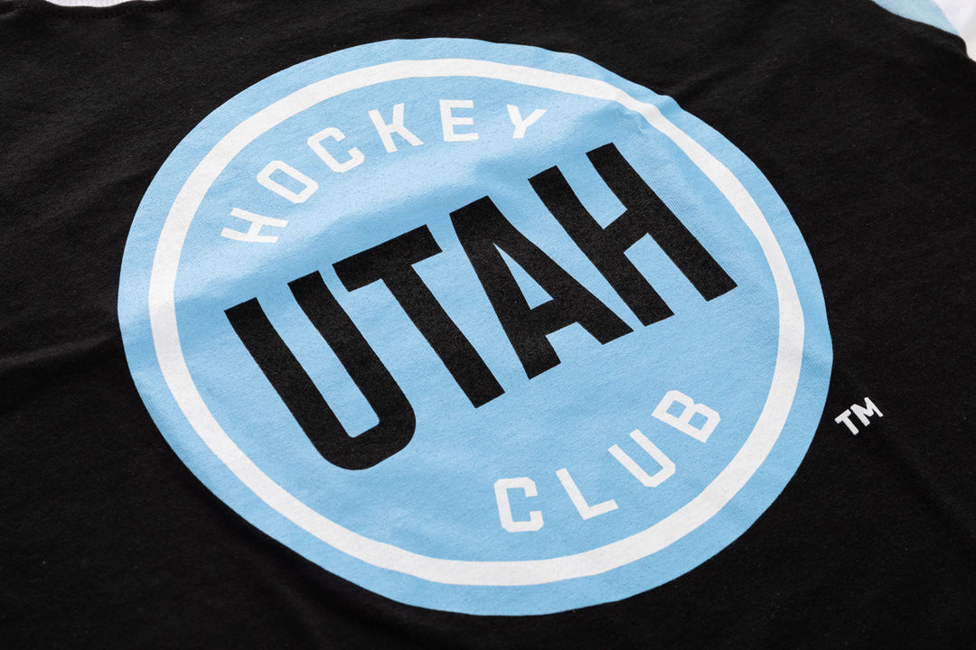 NHL Utah Hockey Club  Retro Varsity Inset Sleeve T-Shirt