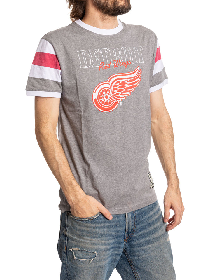 Detroit Red Wings Shoulder Stripe vintage varsity T-Shirt