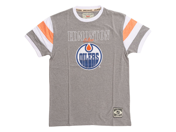 Edmonton Oilers Shoulder Stripe vintage varsity T-Shirt