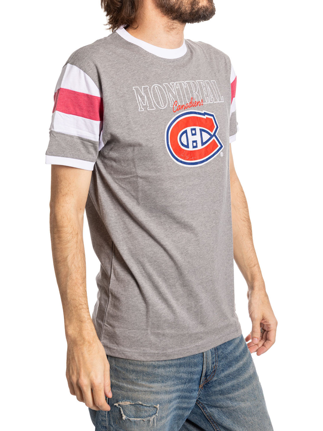 Montreal Canadiens Shoulder Stripe vintage varsity T-Shirt