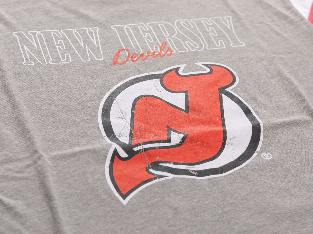 New Jersey Devils Shoulder Stripe vintage varsity T-Shirt