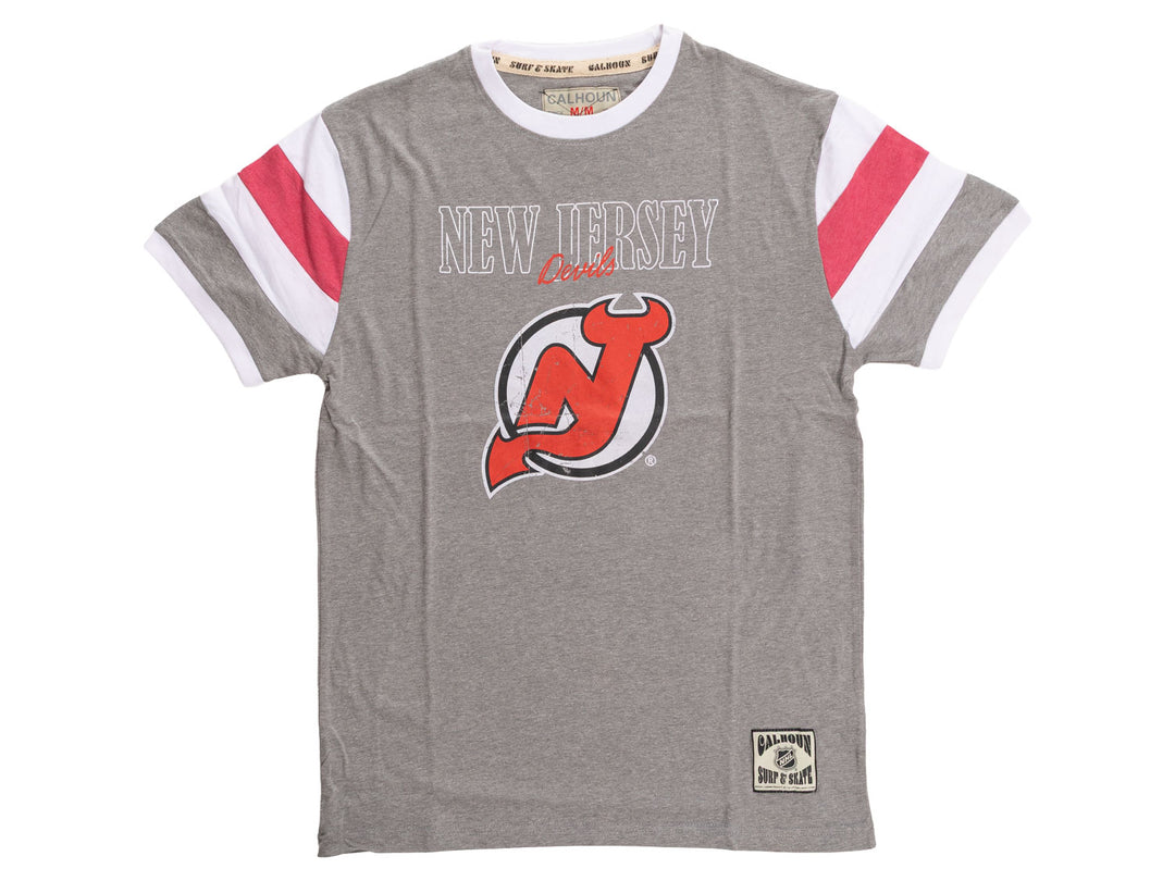 New Jersey Devils Shoulder Stripe vintage varsity T-Shirt