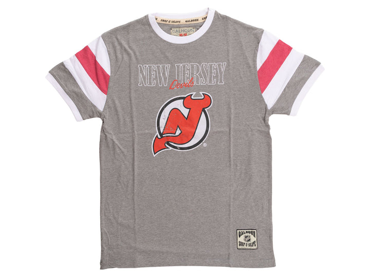New Jersey Devils Shoulder Stripe vintage varsity T-Shirt