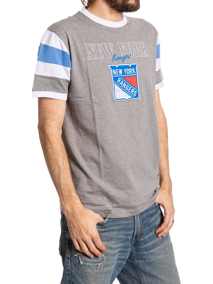 New York Rangers Shoulder Stripe vintage varsity T-Shirt