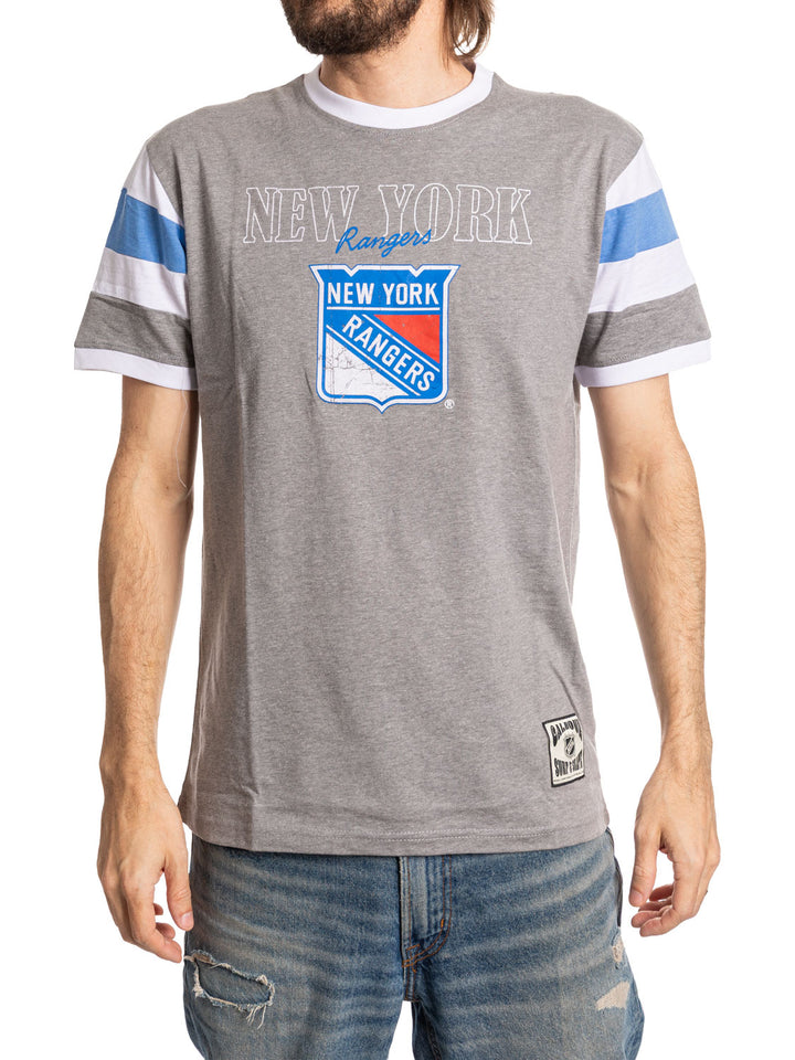 New York Rangers Shoulder Stripe vintage varsity T-Shirt