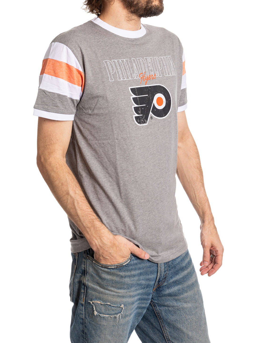 Philadelphia Flyers Shoulder Stripe vintage varsity T-Shirt