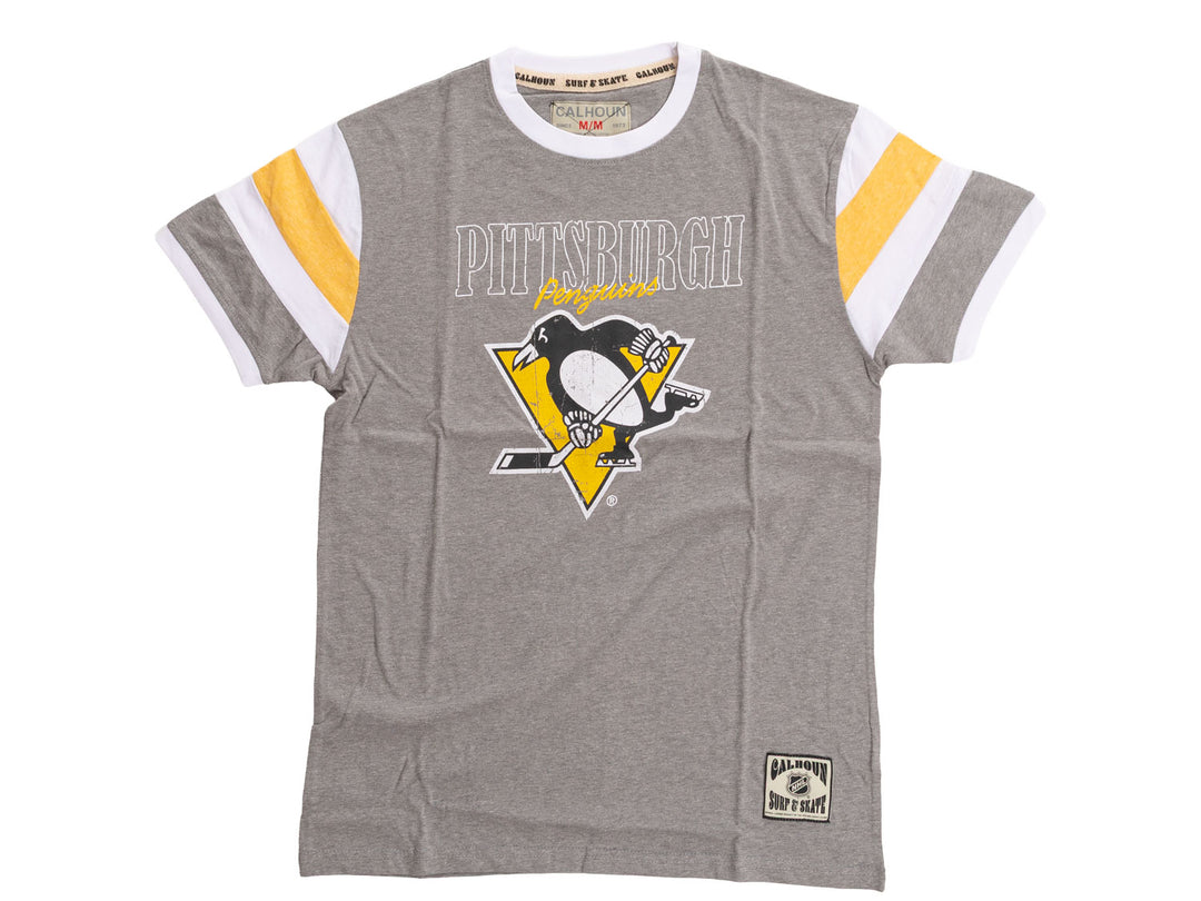 Pittsburgh Penguins Shoulder Stripe vintage varsity T-Shirt
