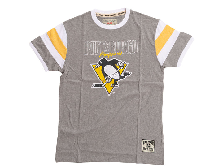Pittsburgh Penguins Shoulder Stripe vintage varsity T-Shirt