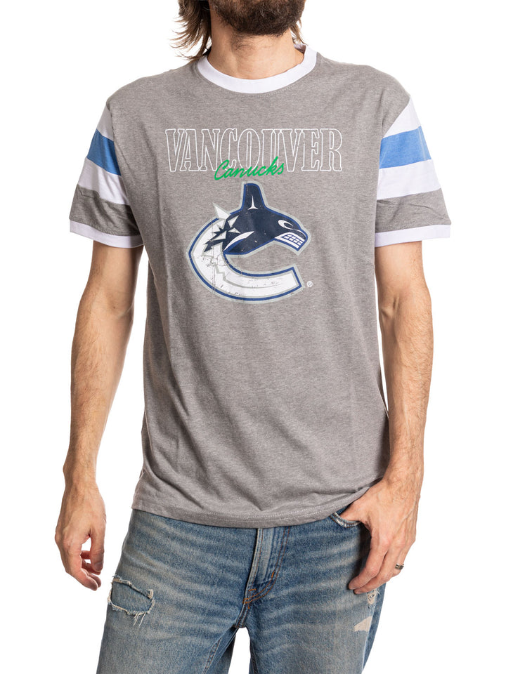 Vancouver Canucks Shoulder Stripe vintage varsity T-Shirt