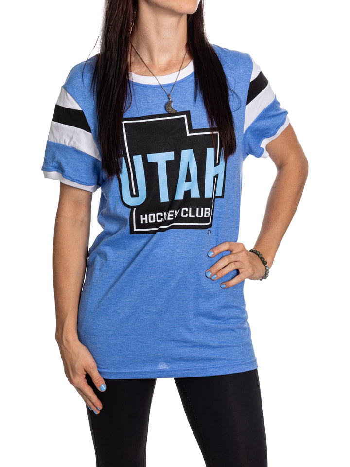 Official NHL Utah Hockey Club Ladies' Relaxed Fit Varsity Style Retro Tshirt