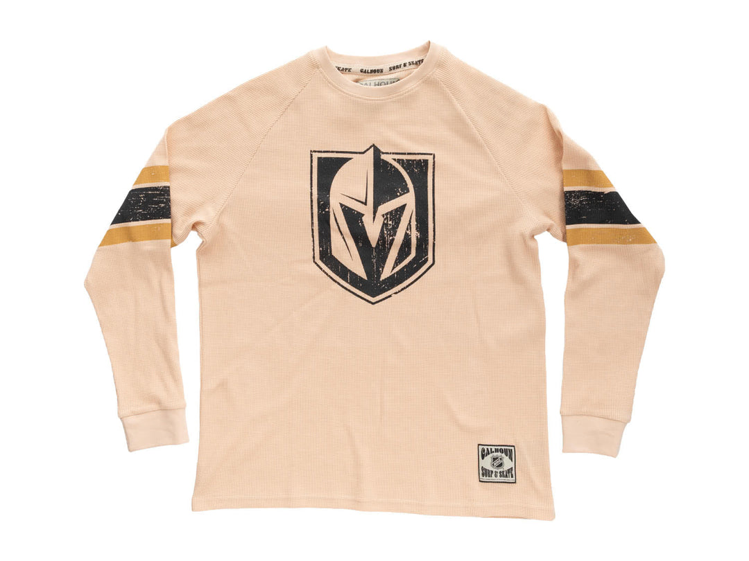 Official Licensed NHL Vegas Golden Knights Long Sleeve Waffle Crewneck