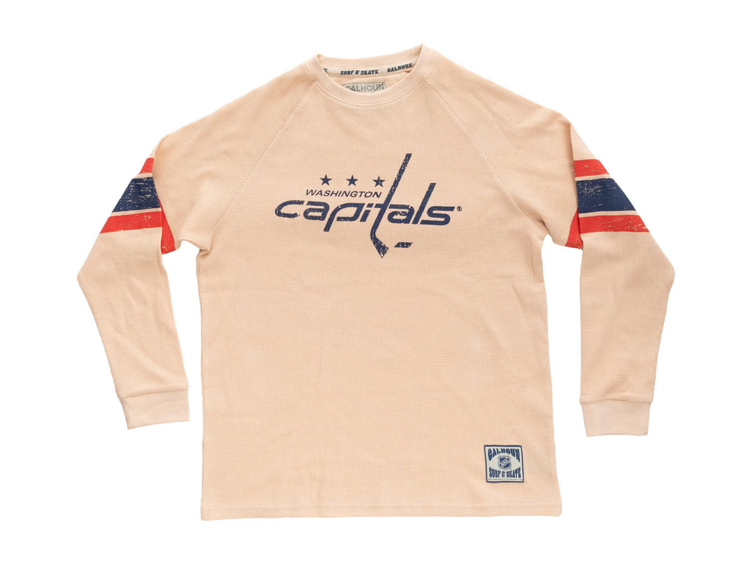 Official Licensed NHL Washington Capitals Long Sleeve Waffle Crewneck