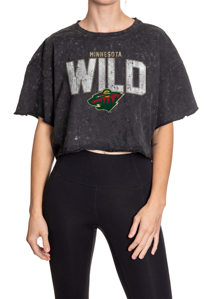 Minnesota Wild Acid Wash Crop Top