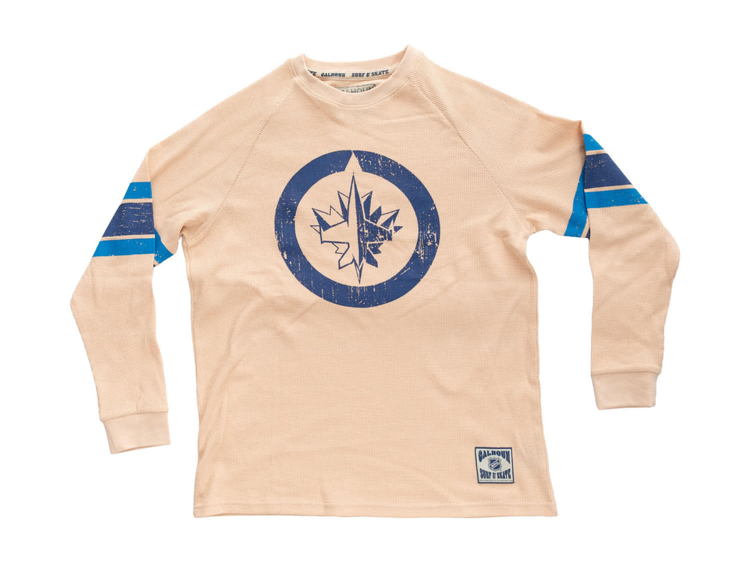 Official Licensed NHL Winnipeg Jets Long Sleeve Waffle Crewneck