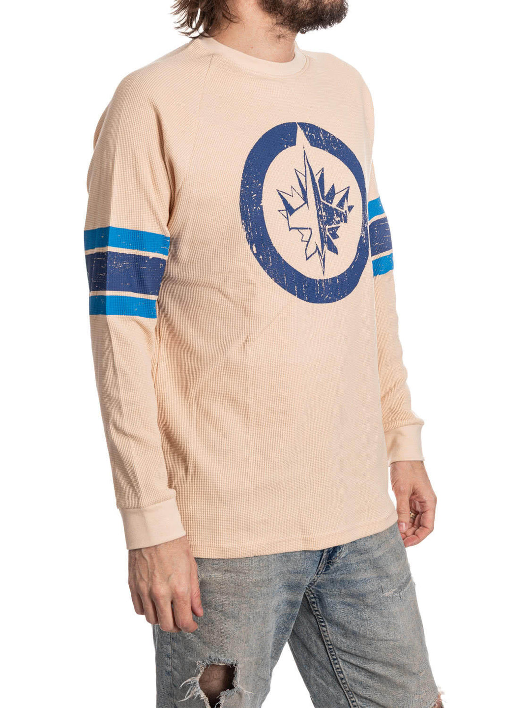 Official Licensed NHL Winnipeg Jets Long Sleeve Waffle Crewneck
