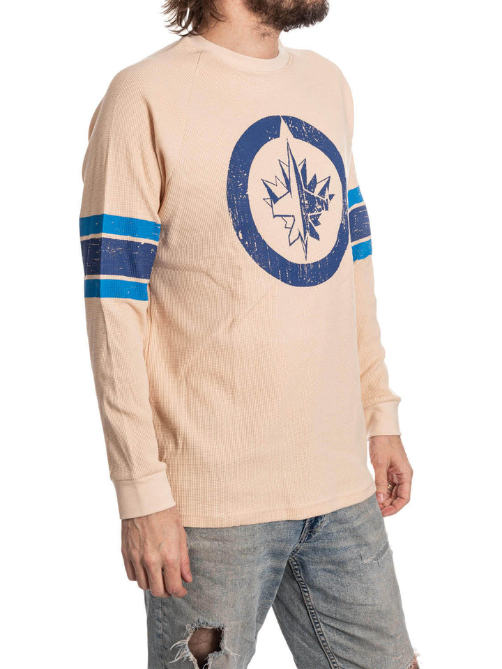 Official Licensed NHL Winnipeg Jets Long Sleeve Waffle Crewneck