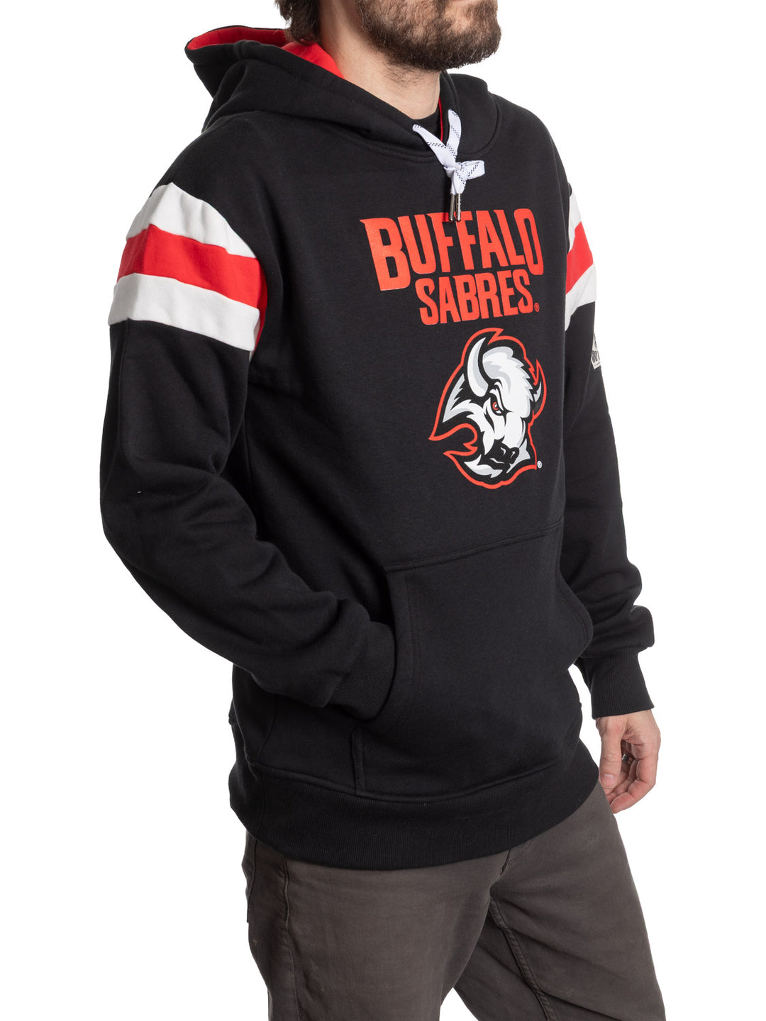 Buffalo Sabres Goathead Varsity Stripe Hoodie – NHL Graphic Pullover